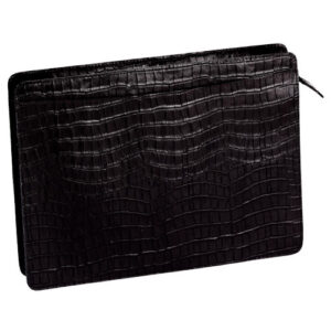 Pasta Executiva Couro Crocojac Preto